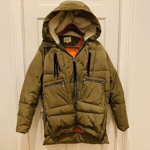 Orolay Thickened Down Olive Green Hooded Jacket Size XL